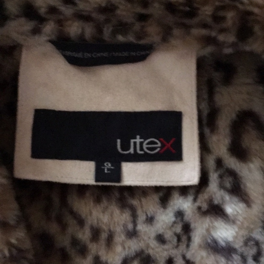 Utex Suede Tan And Leopard Print Jacket - image 4